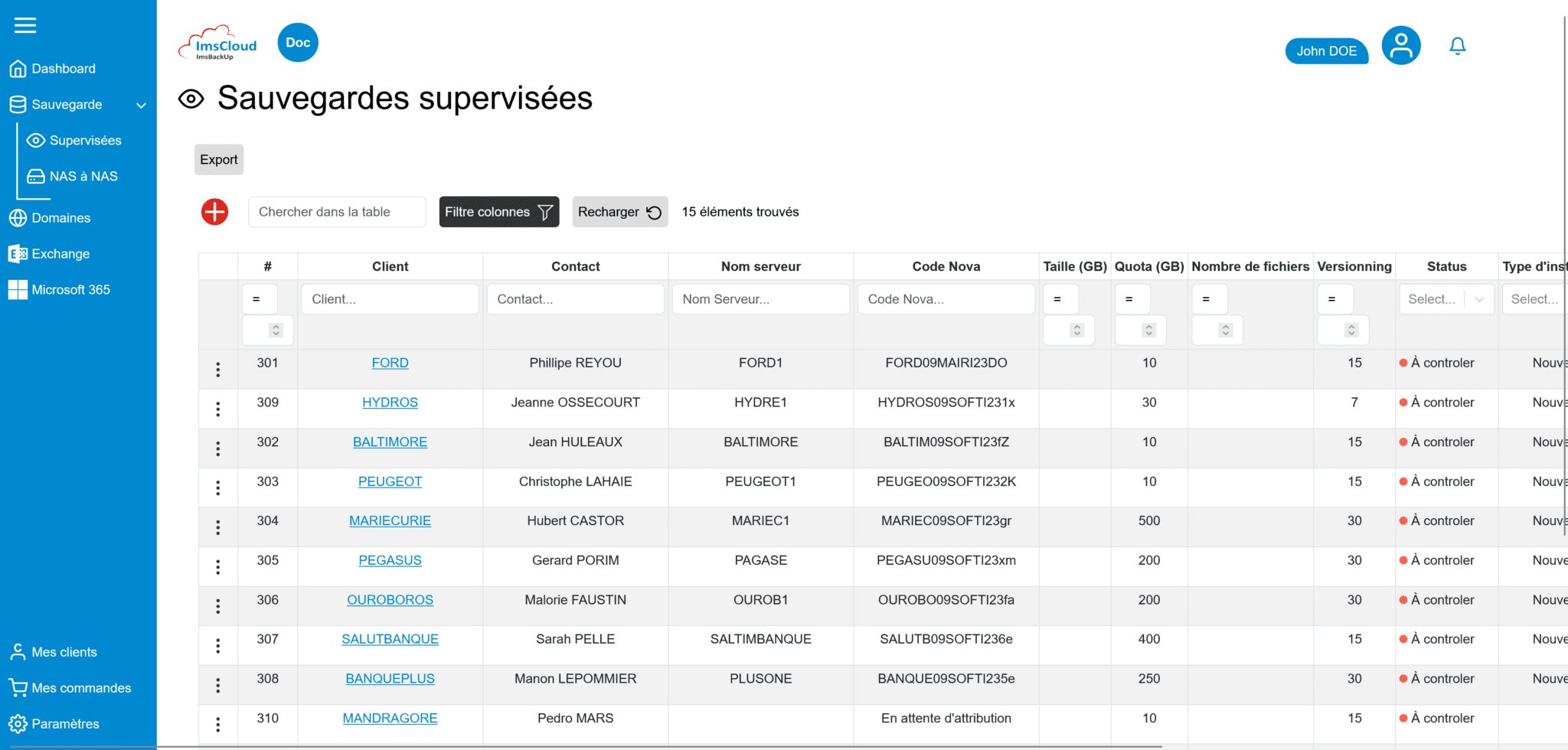 Gérer les sauvegardes